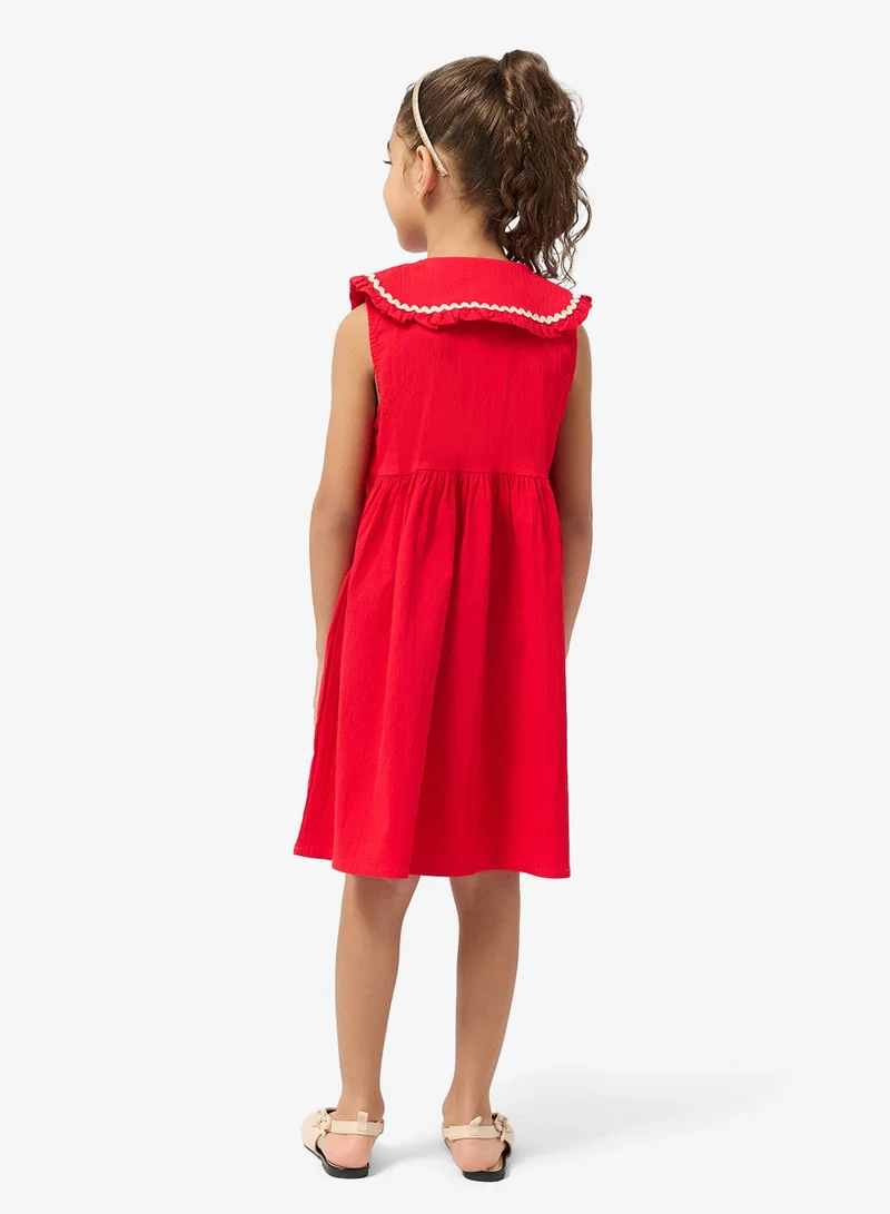 Pinata  Red Collar Sleeveless Dress for Women | Best Price UAE